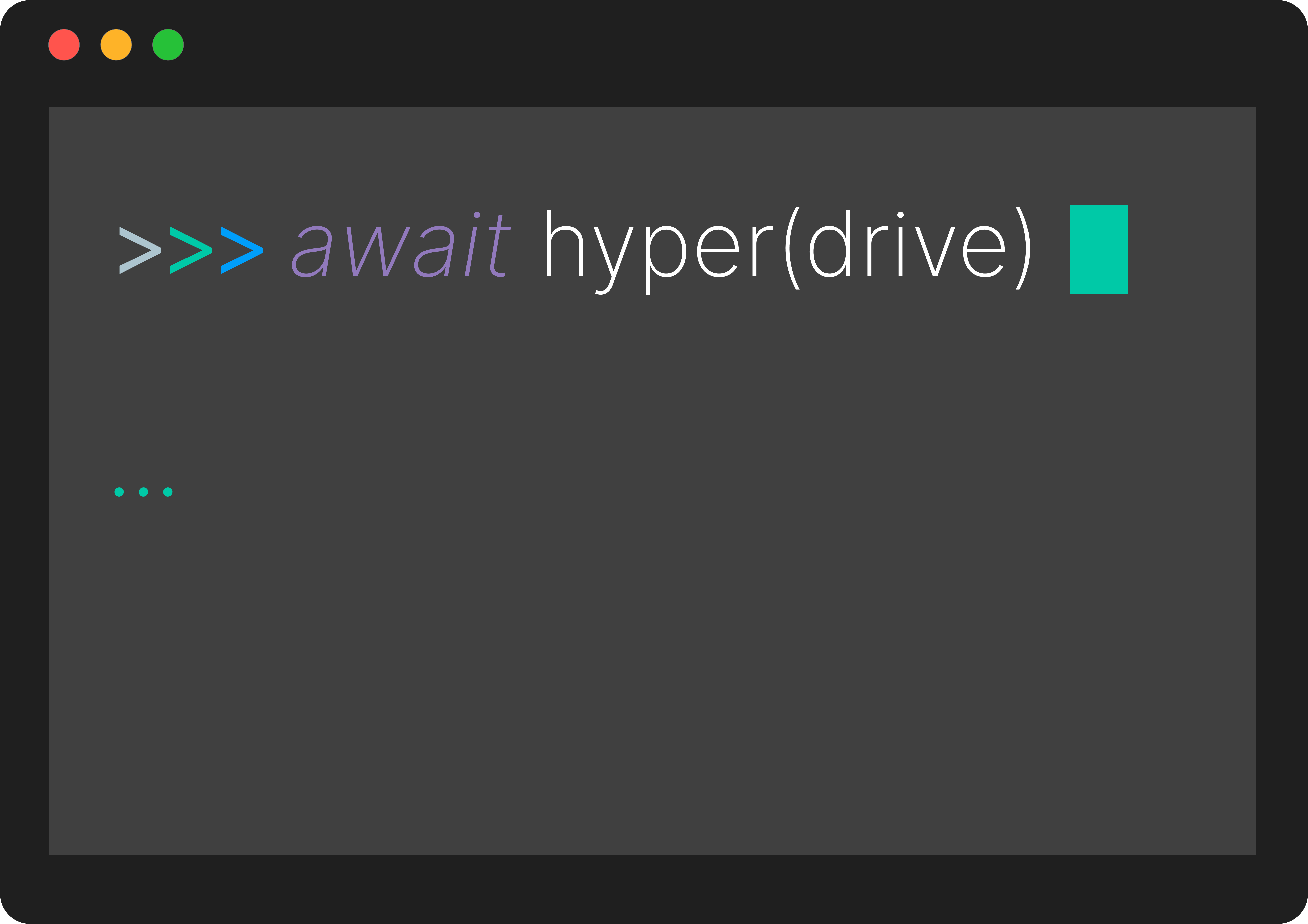 Terminal animation with Hyperdrive logo